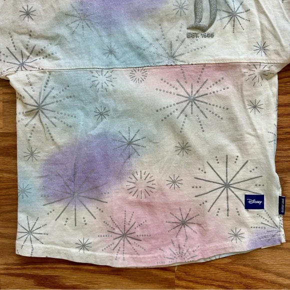 Disney Girls Medium 7-8 Spirit Jersey Sweatshirt Disneyland 100 Glitter EUC! - Picture 3 of 12